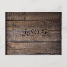 Einfache moderne Rustikale Schwarz-Braun-Hochzeit  Postkarte