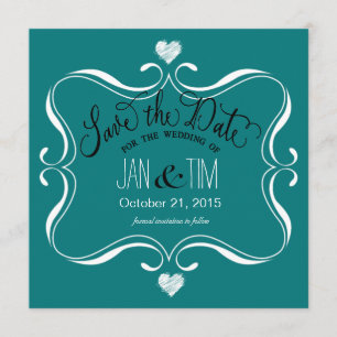 Einfache moderne Save the Date   aquamarin