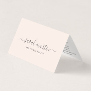 Einfache moderne Schönheitssalon-Blush-Pink-Elegan Visitenkarten