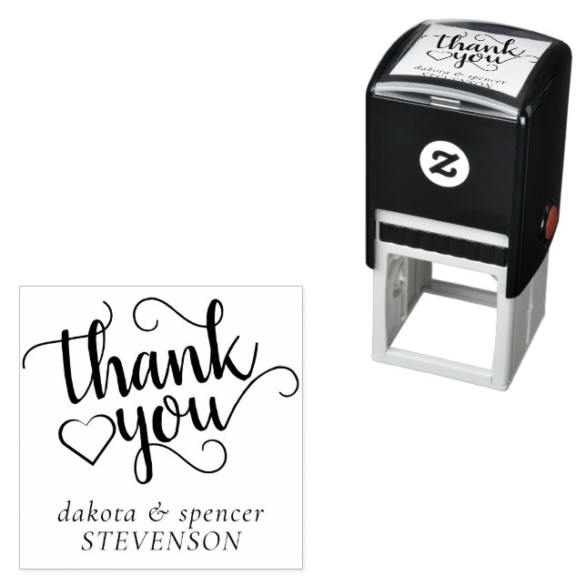 Einfache moderne Schrift | Classic Black Vielen Da Permastempel (Beispiel)