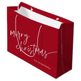 Einfache moderne Schrift Frohe Weihnachten Rot Große Geschenktüte
