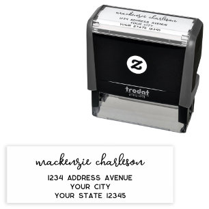 Einfache moderne Schrift personalisierte Rücksende Permastempel