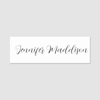 Einfache moderne Schrift Schwarz und Weiß Namensschild