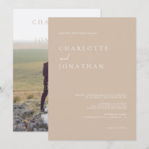 Einfache moderne Schrift Taupe Pink Foto Hochzeit