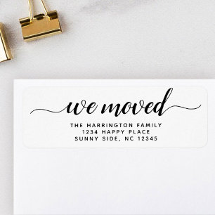 Einfache moderne Schrift Wir haben neue Adresse ve