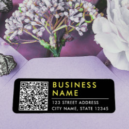 Einfache, moderne, schwarz-gelbe Web-Kontakt QR-Co