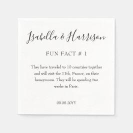 Einfache moderne Schwarz-Weiß-Fun-Fakt # 1Wedding Serviette