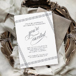Einfache moderne Schwarz-Weiß-Geburtstagsparty Einladung<br><div class="desc">Dieses moderne 50. Geburtstagsparty Invitation ist schlicht und elegant mit zeitgenössischem Flair gestaltet und besticht durch karkohlegraue gestrichene Linien, die den Text auf einem weißen Hintergrund abbilden. Der "You're geladene" Text in hübschen Skript-Schnörkeln wird vorsätzlich vorgestellt, um Ihren geladenen Gästen ein besonderes Gefühl zu geben. Bearbeiten Sie die Party-Details mit...</div>