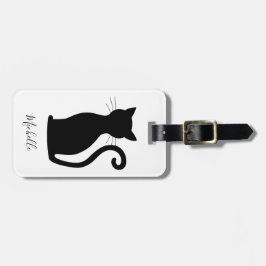 Einfache, moderne Schwarz-Weiß-Niedliche Schwarze  Gepäckanhänger
