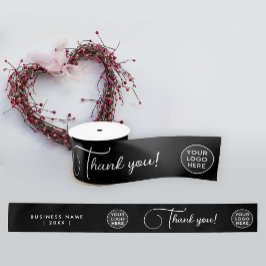 Einfache, moderne Schwarz-weiße Logogestaltung Satinband