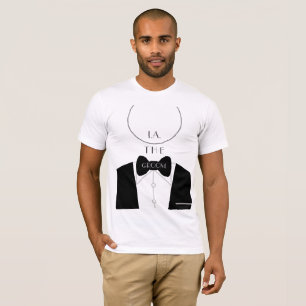 Einfache moderne Schwarz-weiße Monogram Bachelor T-Shirt