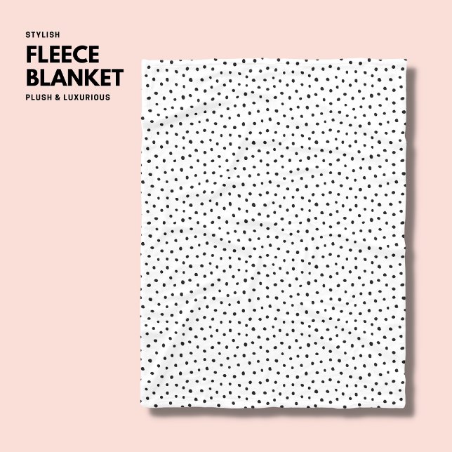 Einfache moderne schwarz-weiße Polka-Dot Fleecedecke (Von Creator hochgeladen)