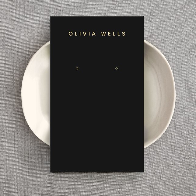 Einfache, moderne schwarze Ohrhörer Visitenkarte (Von Creator hochgeladen)