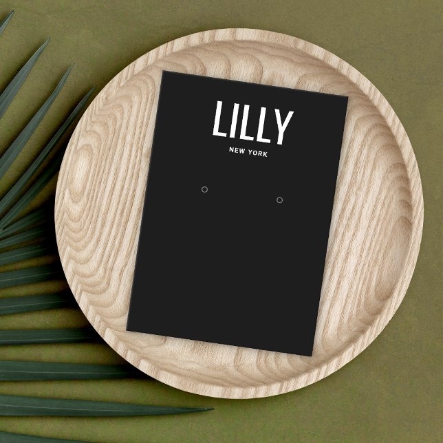 Einfache, moderne Schwarze Ohrring-Display-Karte (Von Creator hochgeladen)