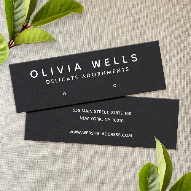 Einfache, moderne, schwarze Stuhlreißstange Displa Mini Visitenkarte (Von Creator hochgeladen)