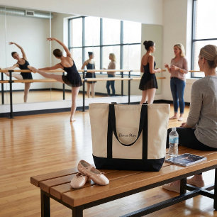 Einfache moderne schwarze und weiße Typografie im  Tragetasche