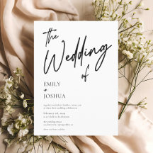 Einfache moderne schwarze weiße Hochzeit