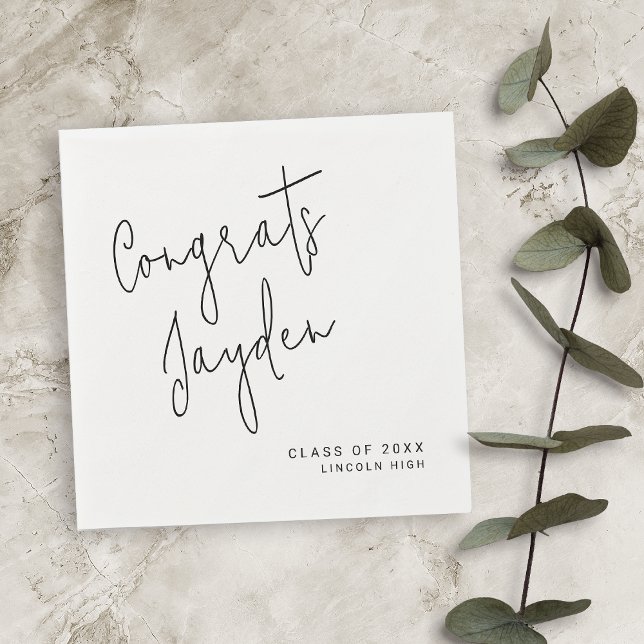 Einfache moderne Script Congrads Graduate Serviette (Simple Modern Script Congrads Graduate Napkins)