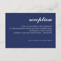 Einfache moderne Script Hochzeitsempfehlung Navy B