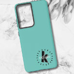 Einfache moderne Script Monogram Samsung Galaxy Hülle<br><div class="desc">Ein einfaches, aber lustiges niedliches und modernes Monogramm mit Initialen und Namen in einem Bindekreis. Ein schlichter Schwarz-Weiß-Stil, aber man kann alle Farben auswechseln, um es zu einem eigenen zu machen. Fügen Sie ein Muster hinzu, oder einfach eine einfache Farbe behalten. Sie können feststellen, dass Ihr Anfangsbuchstabe niedriger oder höher...</div>