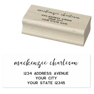 Einfache moderne Script-Personalisierte Rücksendea Gummistempel
