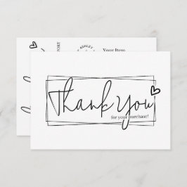 Einfache moderne Script QR Code, vielen Dank Begleitkarte