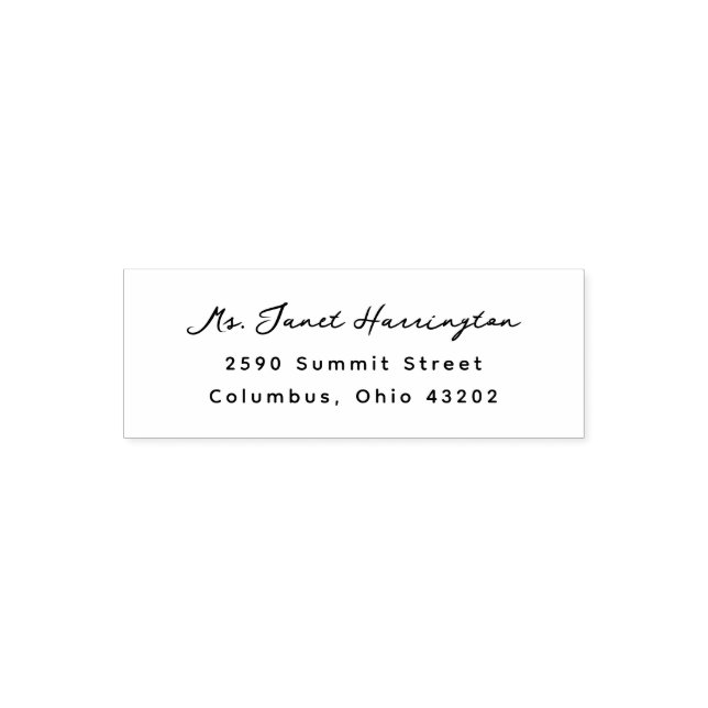 Einfache moderne Script-Rücksendeadresse Permastempel (Design)