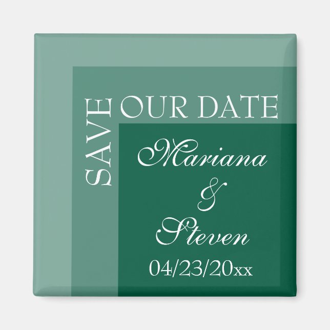 Einfache moderne Script Wedding Emerald Green Magnet (Vorne)