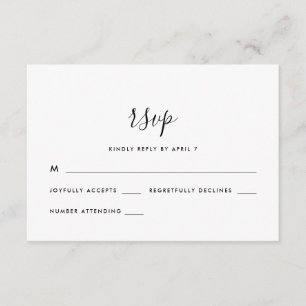 Einfache moderne Script Wedding Rsvp