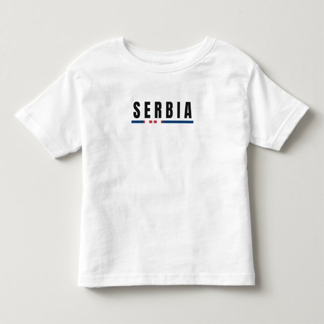 Einfache moderne serbische Art Letter Flag Souveni Kleinkind T-shirt (Vorderseite)