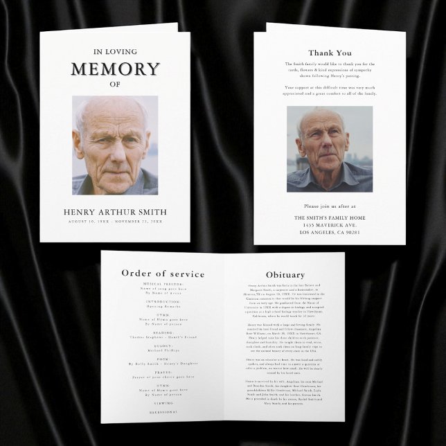 Einfache moderne Service-Gedenkkarte Karte (Von Creator hochgeladen)