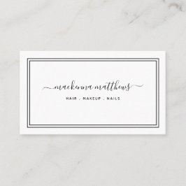 Einfache moderne Signatur Script Haar Stylist Salo Visitenkarte