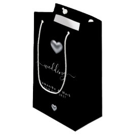 Einfache moderne Silberherz-Hochzeit kleine Gesche Kleine Geschenktüte