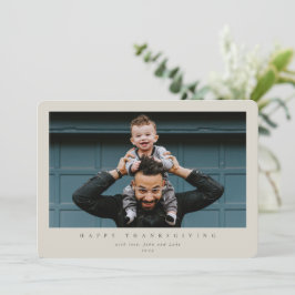 Einfache Moderne Single Foto Happy Thanksgiving Feiertagskarte