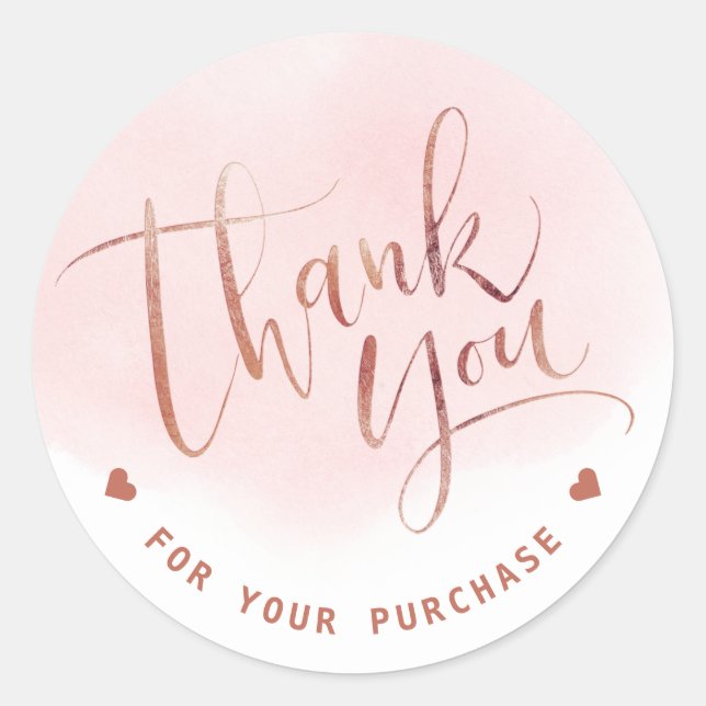 Einfache moderne Skript-Rose Goldgeschäft Vielen D Runder Aufkleber (Vorderseite)