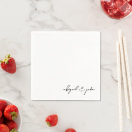 Einfache moderne Skriptnamen Hochzeit von Napkins Serviette
