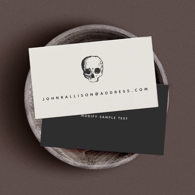 Einfache moderne Skull-Calling Card Telefonnummerkarte (Von Creator hochgeladen)