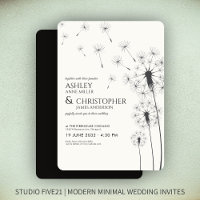 Einfache, moderne Smoke Black Dandelion Wedding