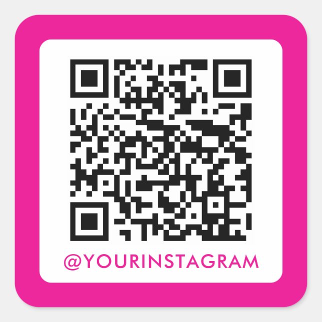 einfache moderne soziale Medien qr Code-Inagramm Quadratischer Aufkleber (Vorderseite)