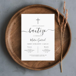 Einfache moderne spanische Invitación de Bautizo W Einladung