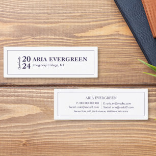 Einfache moderne, stilvolle Graduate Name Card Telefonnummerkarte