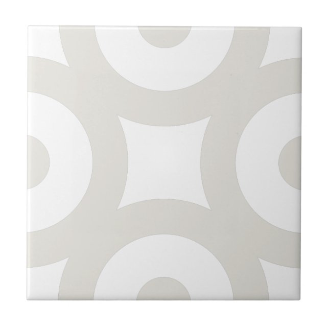 Einfache moderne, stilvolle Gray Beige Circles Whi Fliese (Vorderseite)