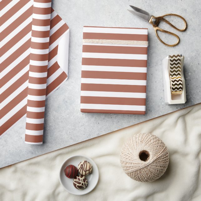 Einfache moderne Terracotta Minimalistisch gestric Geschenkpapier (Kunsthandwerk)