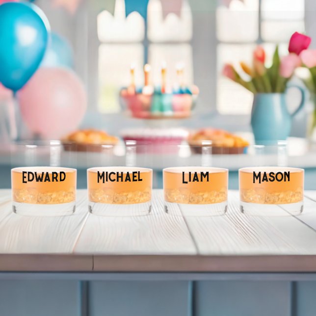 Einfache moderne Trauzeugen Personalisierter Name  Whiskyglas (Insitu (Baby Party))