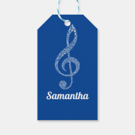 Einfache moderne Treble Clef Weiße Noten Illustrie Geschenkanhänger