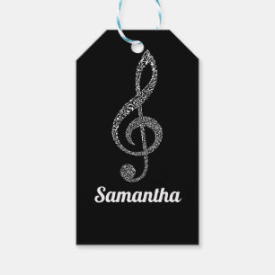 Einfache moderne Treble Clef Weiße Noten Illustrie Geschenkanhänger
