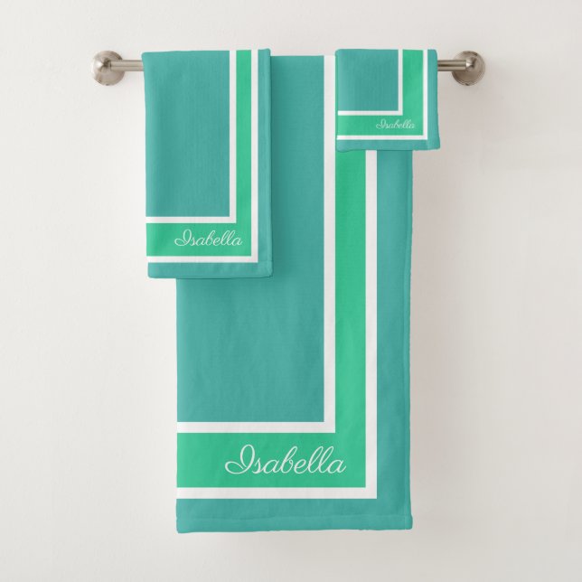 Einfache, moderne Türkisfarben Badhandtuch Set (Insitu)