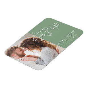 Einfache moderne Typografie Foto Save The Date Magnet