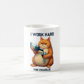 Einfache moderne Typografie für Katzenname und -fo Kaffeetasse