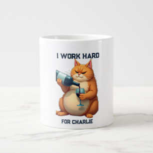 Einfache moderne Typografie für Katzenname und Fot Jumbo-Tasse